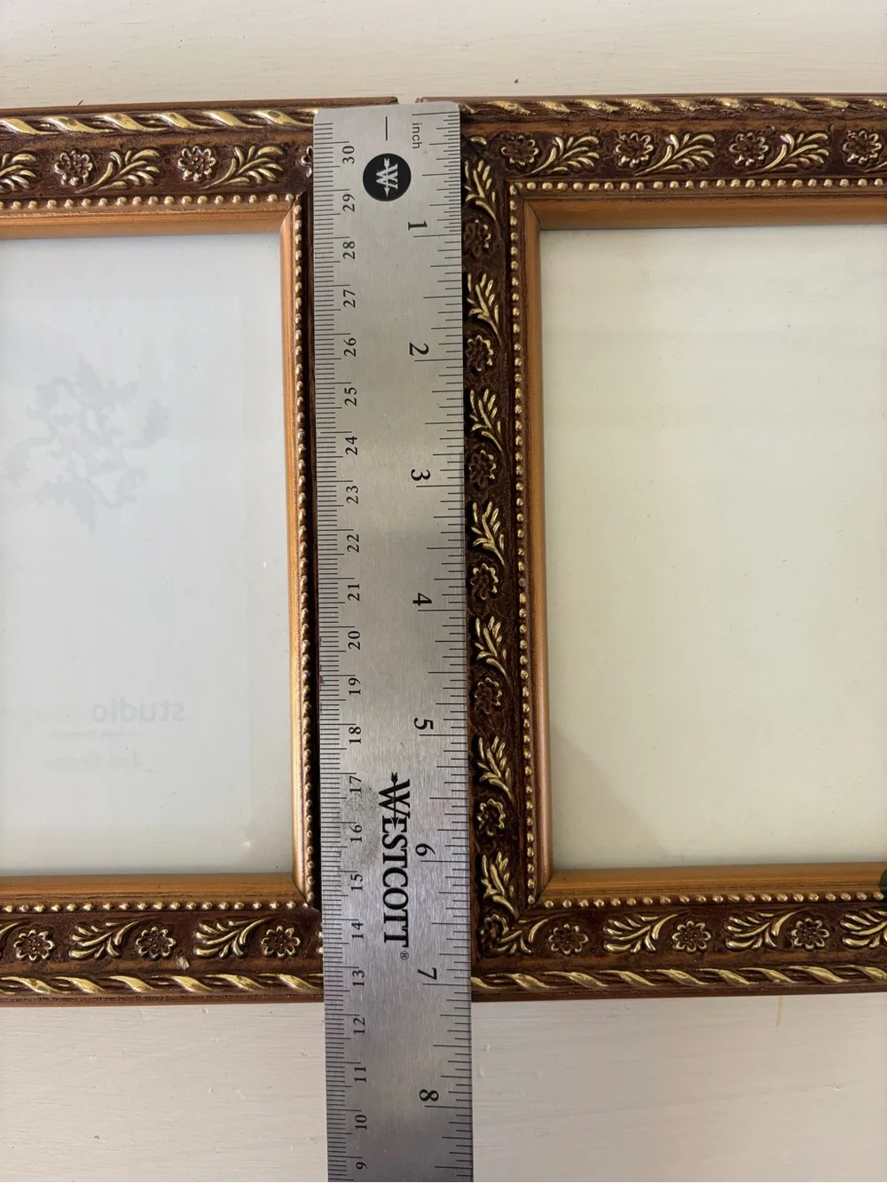 Ornate Double Hinged Photo Frame - Gold and Brown